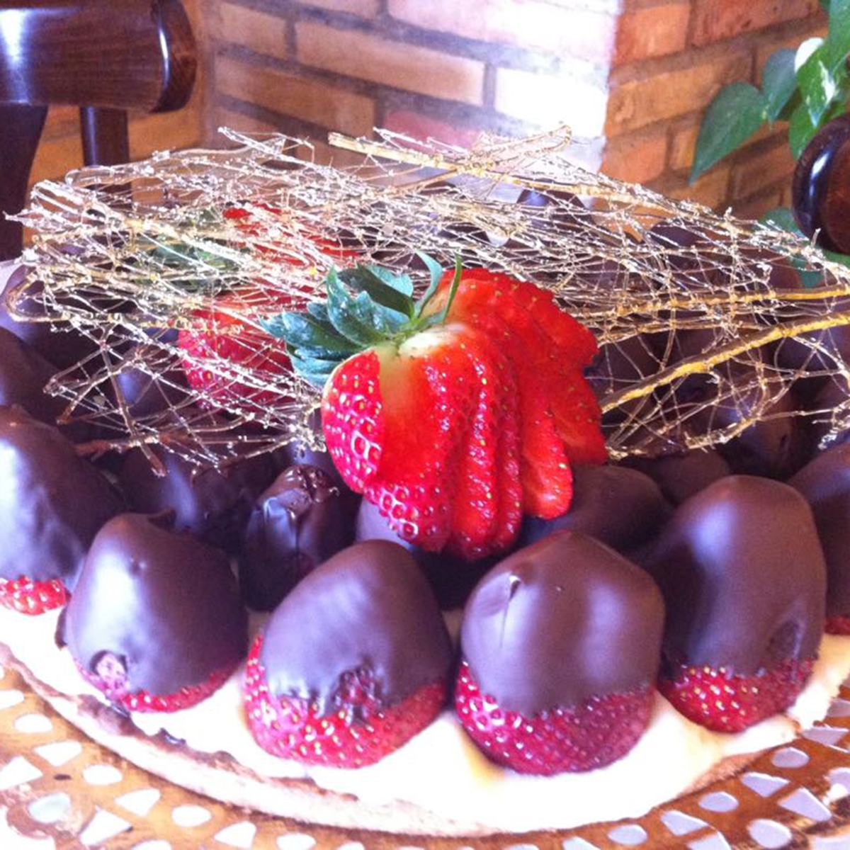 Hojaldre de fresas con chocolate